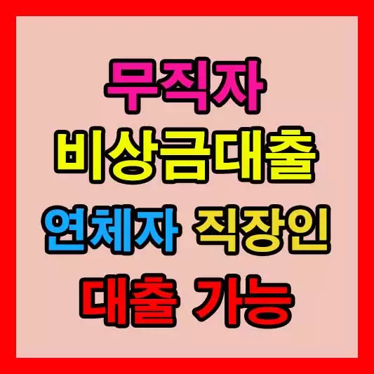 무직자 비상금 대출 및 연체자 비상금 대출 총정리